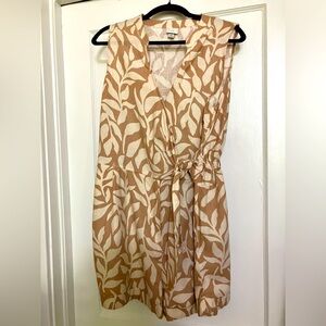 A New Day women’s large linen short jumpsuit in tan botanic print